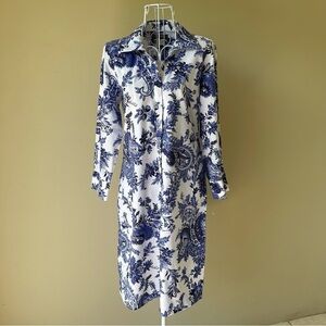 Tommy Bahama Blue and White Midi Dress